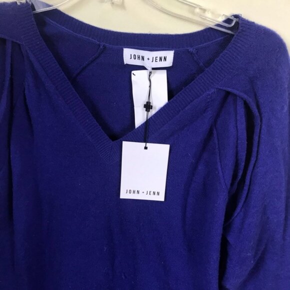 John +Jenn NEW Crew Neck Open Shoulder CutOut Sweater Tunic Top Soft Knit Soft S - Picture 10 of 16